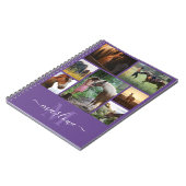 Carnet Monogramme Photo Collage Purple Nom personnalisé C (Côté gauche)