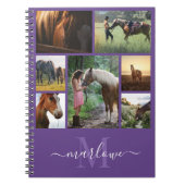 Carnet Monogramme Photo Collage Purple Nom personnalisé C (Devant)
