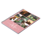 Carnet Monogramme Photo Collage rose pâle Nom personnalis (Côté gauche)