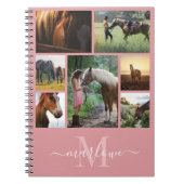 Carnet Monogramme Photo Collage rose pâle Nom personnalis (Devant)
