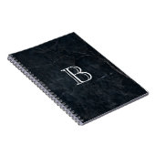 Carnet Monogramme Pierre noire Abstraite Grunge Texture (Côté Droit)