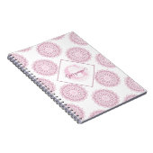 Carnet Monogramme Pink Confetti Lace Polka Dot Mandala (Côté Droit)