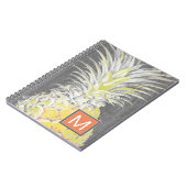 Carnet Monogramme | Pinneapple jaune tropical (Côté gauche)