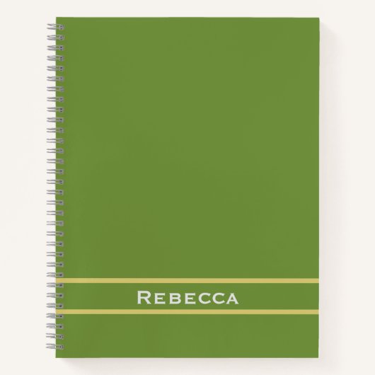 Carnet Monogramme plat vert de la forêt (Devant)