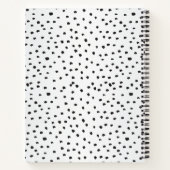 Carnet Monogramme, pois noirs et blancs, cadre doré (Dos)