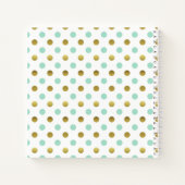 Carnet monogramme Pois or et menthe (Dos)