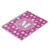 Carnet Monogramme Pois rose gras (Côté gauche)