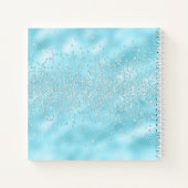 Carnet Monogramme Poudre initiale Bleu étincelles Bling (Dos)