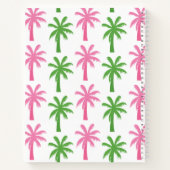 Carnet Monogramme Preppy rose & vert Palmiers (Dos)