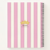 Carnet Monogramme Princesse Couronnée de Rayures Victorie (Dos)