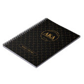 Carnet Monogramme professionnel Black Gold Trellis (Côté gauche)