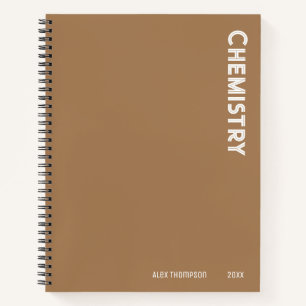 Carnet monogramme professionnel Chimie sujet brun