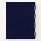 Carnet Monogramme professionnel en or bleu foncé (Dos)