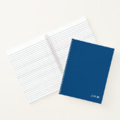 Carnet Monogramme professionnel minimum classique bleu et (Intérieur)
