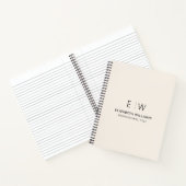 Carnet Monogramme professionnel neutre Entreprise initial (Intérieur)
