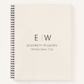 Carnet Monogramme professionnel neutre Entreprise initial (Devant)
