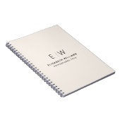 Carnet Monogramme professionnel neutre Entreprise initial (Côté Droit)