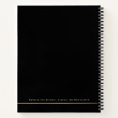 Carnet Monogramme professionnel noir or Spirale exécutive (Dos)