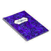 Carnet Monogramme Purple Blue Black Scrolls (Côté Droit)