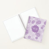 Carnet Monogramme Purple Élégant Floral (Intérieur)