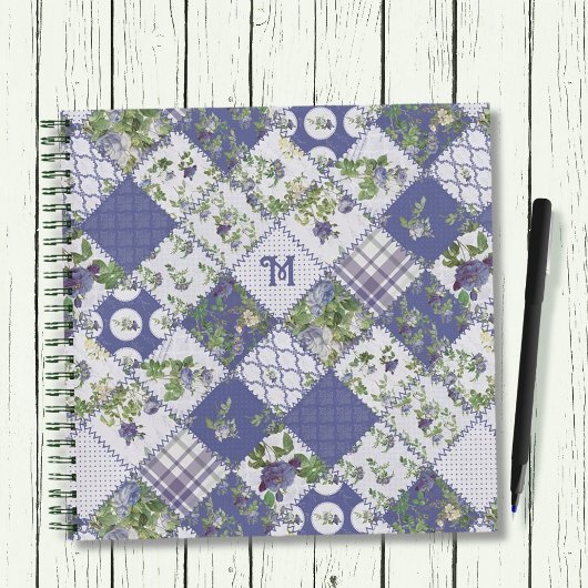 Carnet Monogramme Quilt Patchwork vintage