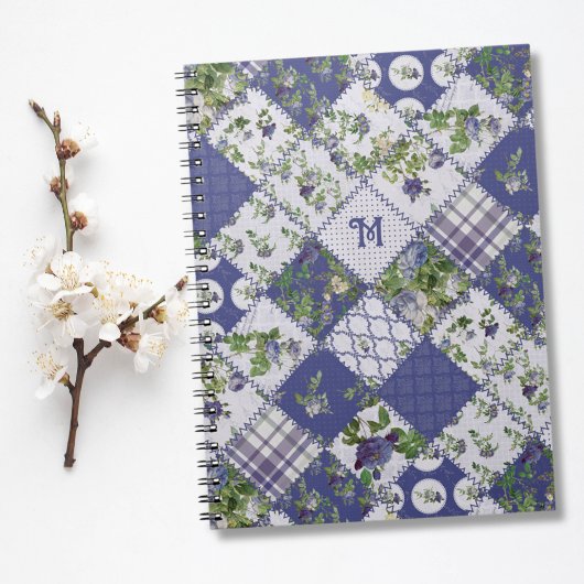 Carnet Monogramme Quilt Patchwork vintage