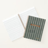 Carnet Monogramme rayé du Sage de l'héritage classique (Intérieur)