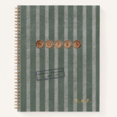 Carnet Monogramme rayé du Sage de l'héritage classique (Devant)