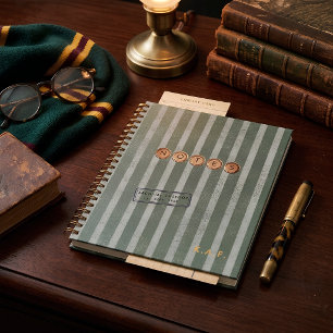 Carnet Monogramme rayé du Sage de l'héritage classique