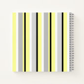 Carnet Monogramme rayé jaune et gris élégant (Dos)
