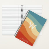 Carnet Monogramme rayé par rétro volumineux personnel (À l'intérieur)