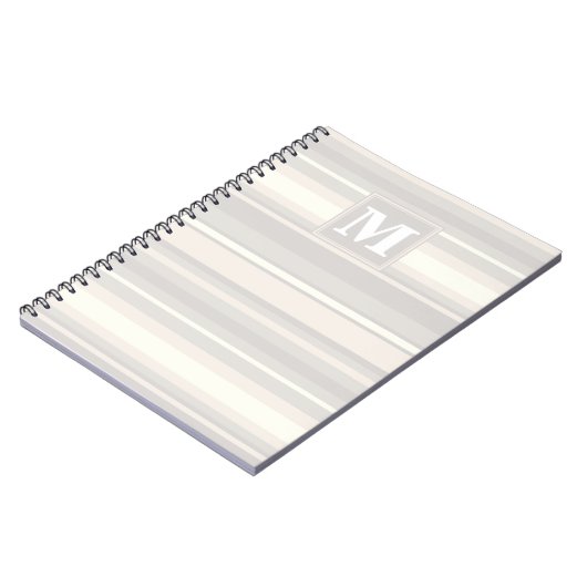 Carnet Monogramme rayures beiges (Côté gauche)