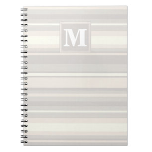 Carnet Monogramme rayures beiges