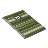 Carnet Monogramme rayures vert olive (Côté Droit)