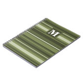 Carnet Monogramme rayures vert olive (Côté gauche)