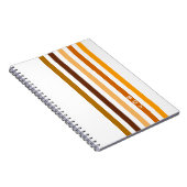 Carnet Monogramme rayures verticales orange marron clair (Côté Droit)