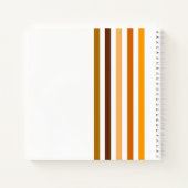 Carnet Monogramme rayures verticales orange marron clair (Dos)