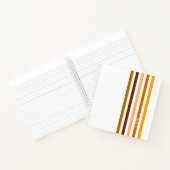 Carnet Monogramme rayures verticales orange marron clair (Intérieur)