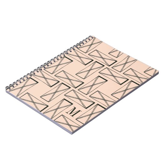 Carnet Monogramme | Rectangle géométrique X Design (Côté gauche)