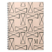 Carnet Monogramme | Rectangle géométrique X Design (Devant)