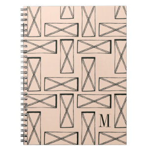 Carnet Monogramme   Rectangle géométrique X Design