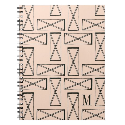 Carnet Monogramme | Rectangle géométrique X Design (Devant)