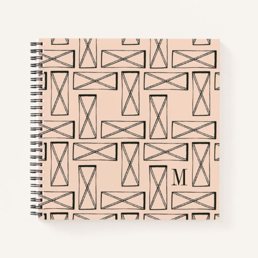 Carnet Monogramme | Rectangle géométrique X Design (Devant)