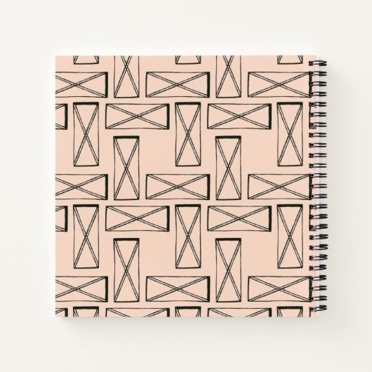 Carnet Monogramme | Rectangle géométrique X Design (Dos)