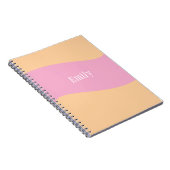 Carnet Monogramme Retro Gras Nom Orange Rose (Côté Droit)
