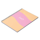 Carnet Monogramme Retro Gras Nom Orange Rose (Côté gauche)