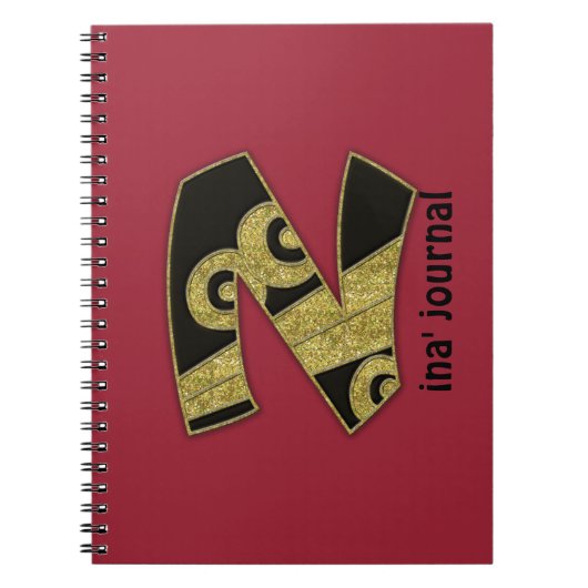 Carnet monogramme rétro - N (Devant)