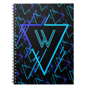 Carnet Monogramme Retro Neon Motif géométrique 3