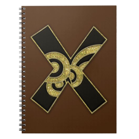 Carnet monogramme rétro - X (Devant)