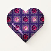 Carnet Monogramme Romantique Rose Pourpre Amour (Dos)